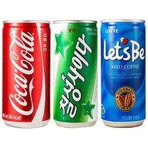 코카콜라190ml(30캔)+칠성사이다190ml(30캔)+레쓰비175ml(30캔), 90캔, 190ml/175ml