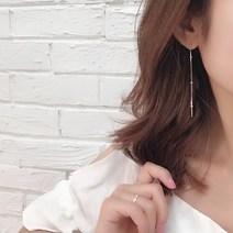 초콜리트쥬얼리 [925실버/무배] 스핀 심플 볼 뱀줄 드롭 귀걸이 2color