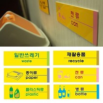 [ 재활용품 포멕스 사인표지판 6종 ] 분리수거 안내판 표시판 표지판 종이류 병류 플라스틱류 캔류 일반쓰레기 부착판, 어센트컴퍼니 쿠팡 종이류 1528
