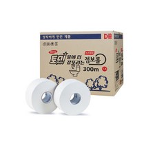 토미 물에 더 잘 풀리는 점보롤화장지 2겹16롤300m 프리미엄 엠보싱 점보롤 화장실 롤휴지, 1박스, 16롤
