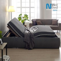 느웰 라텍스 무헤드 모션베드 퀸 (NW1503) + 천연라텍스 매트리스 포함, 그레이_기능성커버G