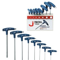 하나공구 제이테크 티 T 렌치 육각 2mm 에서 10mm 8pcs 세트 셋트 복스 공구세트, 1개, T렌치 2.5mm