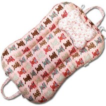 뽀송뽀송 국내수제작 땅콩침대 휴대보트침대 B_34 핑크래빗, 목쿠션포함