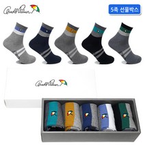 아놀드파마 남성용 캐주얼 패션 발목 양말 5족 선물세트 박스 중목 면 학생용 성인용 스포츠 고급 삭스 AP5171