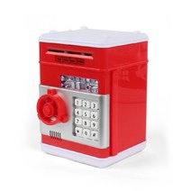 WOHNEN 디지털 지폐 저금통 ATM 자동저금통 미니금고, ATM저금통-레드, 1개