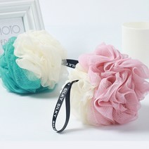 에코컴퍼니 간편한 파스텔 대형 샤워볼, 핑크화이트+민트화이트, 2개
