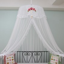 아이비데코 캐노피모기장 빅사이즈 레이스캐노피 침대캐노피, 화이트레이스캐노피
