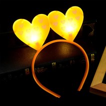 LED 하트 머리띠, 옐로우, 1개