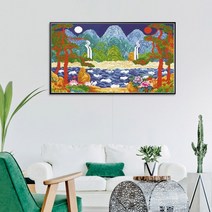 제제뉴 일월오봉도 보석십자수 그림 벽화 사무실 인테리어 액자 집들이 개업 선물, [B1111] 일월오봉도