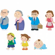청양토이 펠트지 찍찍이 교육자료 가족 모형 7종