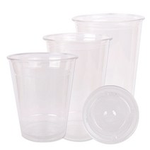 테이크아웃컵 14온스 92파이 PET컵(100개) + 일자뚜껑(100개)세트 일회용컵, 1개, 400ml, 100개