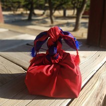 청홍겹보 수술 60인치 5장 보자기 혼수 포장 답례품 예단, 5매