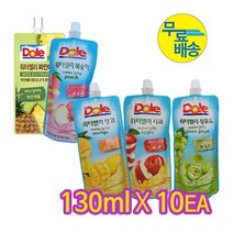 Dole 워터젤리 130m(10팩 한상자) 파인애플 망고 사과 복숭아 맛 4종 택1, 130ml, 1세트