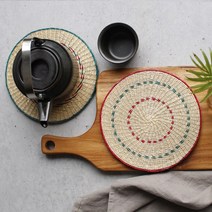 왕골 원형 냄비받침1P (랜덤발송), 단품, 1개