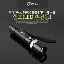 LED 손전등 확대줌 18650 충전배터리 1개 사용, BU036