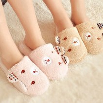 iPSTO 인기! 곰인형 털슬리퍼 겨울 여성 남성 털실내화 실내슬리퍼