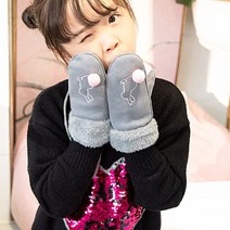 더메르시 폼토끼 인조 무스탕 유아 장갑