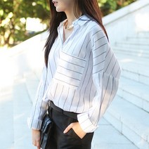 하늘바라기 스트라이프 포켓 셔츠