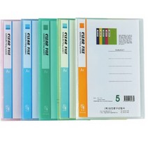 아주문구상진 크리어화일 클리어파일, 5매화일 투명, 5권