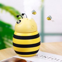도매창고 꿀벌 무드등 겸용 USB 미니가습기, 핑크