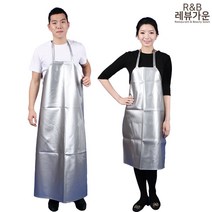 레뷰가운 AV80 국산 양면방수앞치마 PU 김장앞치마 물앞치마 완전방수 앞치마, AV80_은색M, 1개