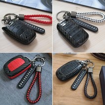 그린텍 카니발4세대 KA4 K5(2020년식) 셀토스 K3 더뉴K5 올뉴 더뉴 K7 프리미어 더뉴쏘렌토 니로 스토닉 카본 키케이스 키홀더 키링, 옵션08)현기 스마트키 4버튼 B타입 레드 + 키링 블랙