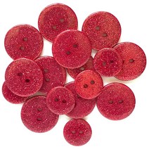 버튼갤로어 글리터 버튼 단추, Ruby Slippers, 15개입