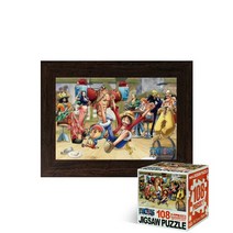 퍼즐피플 원피스 직소퍼즐 108피스, 미니큐브 파티타임 108P 액자포함(108피스자체제작월넛), 108p
