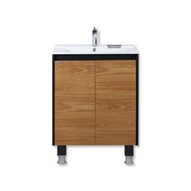 우리세라믹 세면기하부장 601칼라시리즈 6색 도기일체형, 블랙앤우드(일반형부속), 1개