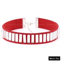 또나플레이 dn_ck_zxq03 스퀘어 다이아 초커목걸이 벨벳초커 큐빅 패션초커