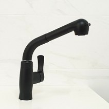 욕실플러스 무광블랙 주방 싱크대 측면 원홀 수전, 1개