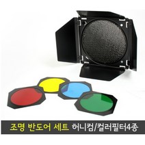 대명포엠 조명 반도어세트 허니컴 컬러필터4종 (18cm 보웬스타입 표준리플렉터용) 미니 스트로보조명 알카스트로보 색필터 조명장비 스튜디오장비 촬영장비 사진기자재