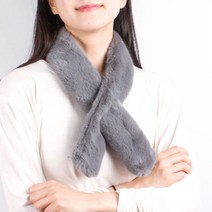 이경희 디자인랩 솔리드 글랜 퍼 머플러 여성 토끼털 목도리 인조 폭스 여자 에코퍼