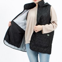 웰컴가운 누빔 후드 조끼 앞치마 RM02, RM02 검정S