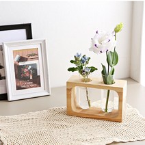 뷰티스트림 원목 유리 실린더 화병, 내추럴