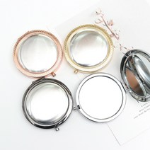 [패션메이드] 프랑스자수 - 반제품 거울 자수거울 양면거울 케이스 모음, 3. 양면빗살자수거울-골드 (D313), 1개