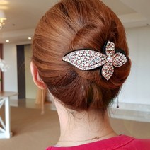 바이진주리본 샤이니물결 업스타일 집게핀 헤어핀