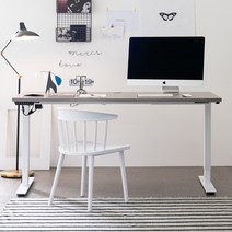 아씨방가구 라인 USB 전동식 높이조절책상 120cm, USB 높이조절 책상 그레이