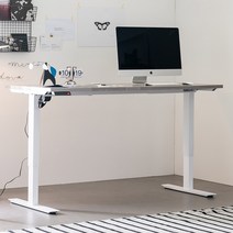 아씨방가구 라인 전동식 높이조절책상 140cm, 높이조절책상 화이트
