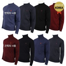 더빅보스 골프 반목 긴목 니트티 겨울 남성 울 폴라티 이너웨어