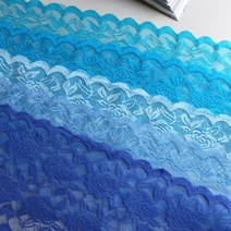 [원단쟁이] 스판레이스]엘리사-블루계열5color E26, 스카이블루, 1개