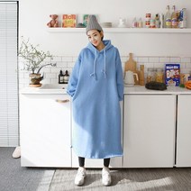 갠소 파스텔 기모 후드 원피스