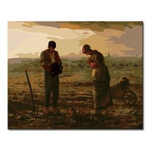DIY캔버스페인팅 명화그리기, F43_밀레의 만종