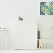 듀오백 라이트오피스 3단3도어 수납책장 CB083D3(800x1060), 책장 화이트+도어 화이트