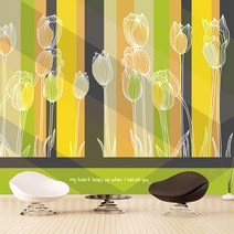 프렌체 맞춤제작 30가지 꽃디자인 UV프린팅 포인트벽지, 디자인05