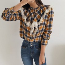 레이스체크블라우스 1021442