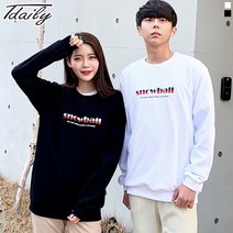 티데일리 스노우볼 특양면 맨투맨 긴팔 티셔츠 남녀공용 긴소매