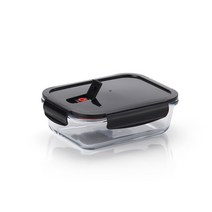 네오플램 내열유리 직사각 밀폐용기 반찬통 유리밀폐용기, 네오벤트 직사각_370ml