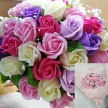 축하 비누장미50송이 꽃다발, 체리핑크혼합