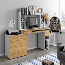 퍼니아트 리첼 입식 컴퓨터책상 풀세트, 오크